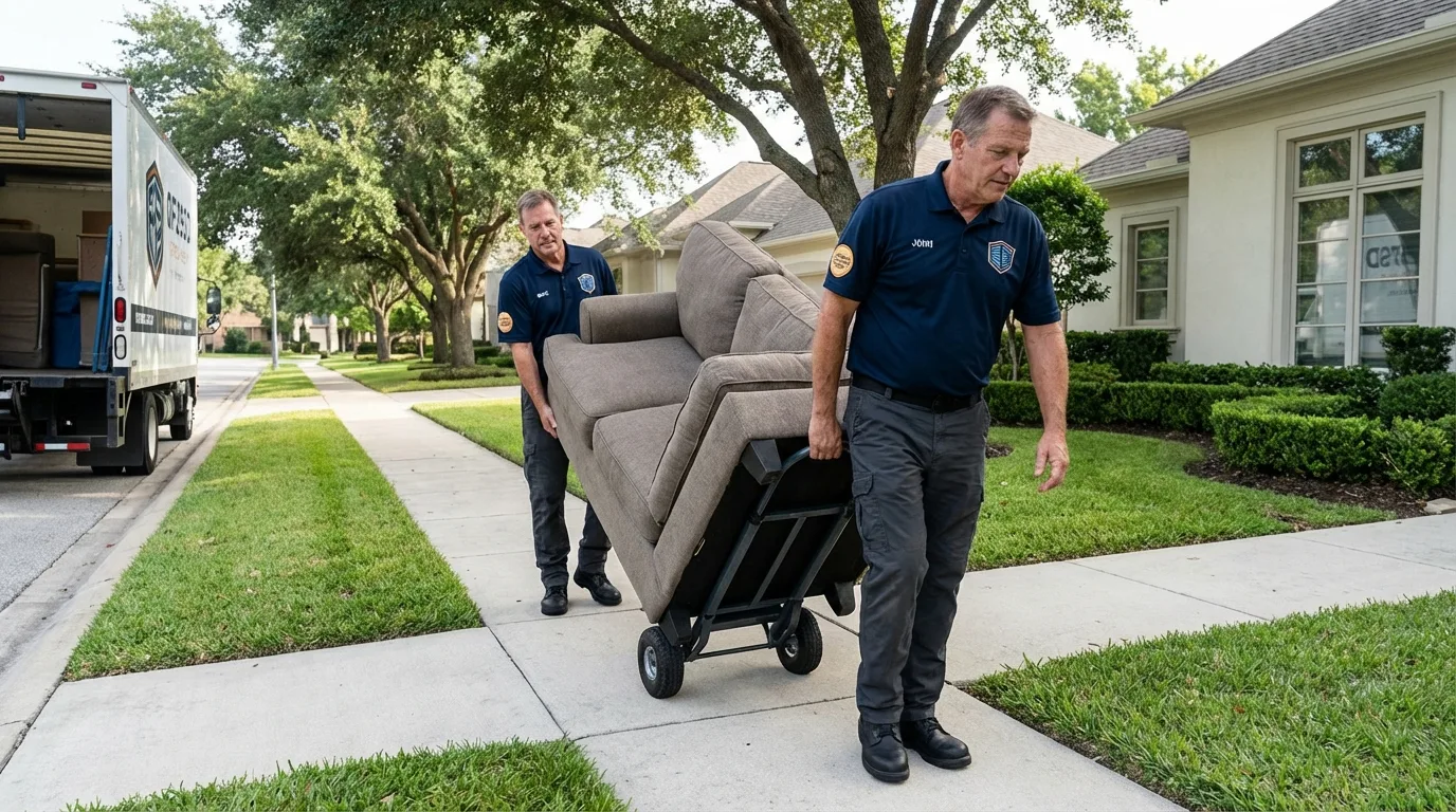 Local residential moving crew loading furniture in Holdrege, NE